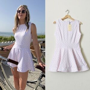 NWT Byrdie Golf Social Wear SMALL Montauk mini dress in pink white floral